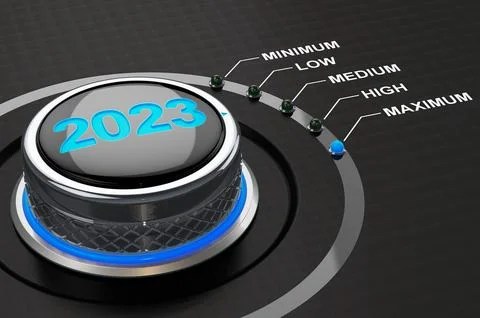 2023 Ney Year switch, knob button. 3D rendering Stock Illustration