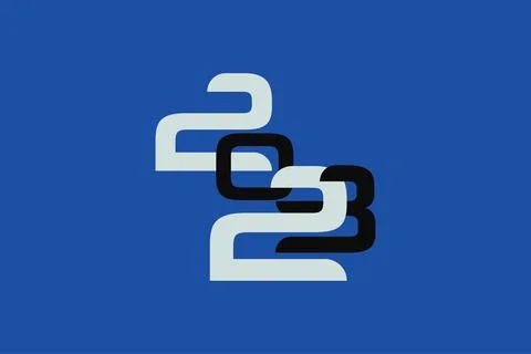 2023 Numeric calendar year text typography vector design. Happy New Year 2023 Stock Illustration