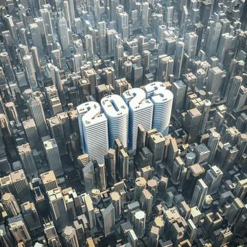 2023 office tower concept Stock-Illustration