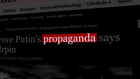 2023: Propaganda Headlines Fast Sequence Stock Footage 247325015