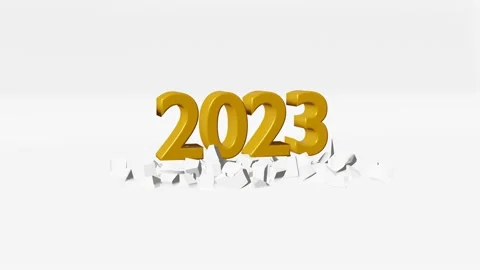 2023 replacing 2022 3D text animation. New Year Transition Concept, 4k Vídeo Stock 227818025