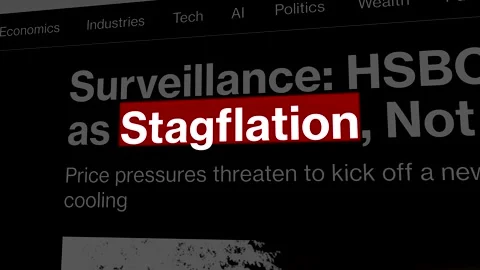 2023: Stagflation Headlines Fast Sequence Video stock 247327535