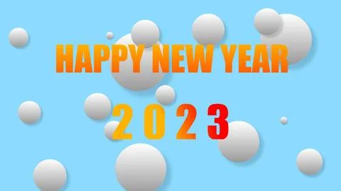 2023 of template blue white sphere background. 2023 happy New Year blue sky Illustrazione stock