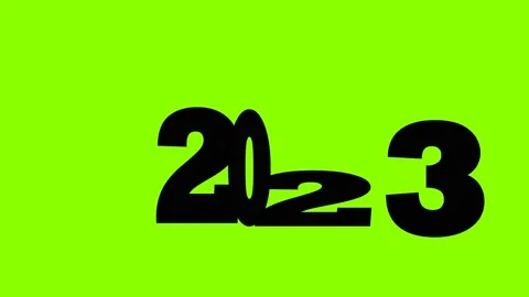 2023 Text animation for Happy New Year Green screen.Drop letter 2023 Stock Footage 227941018
