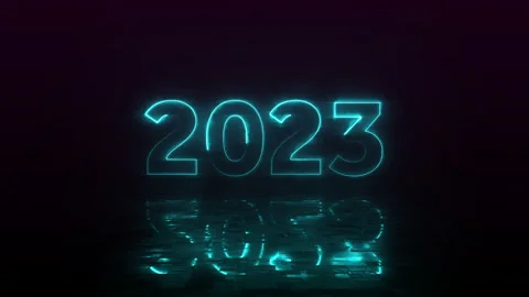 2023 text animation with neon light effect and color transition Stock-Footage 228675140