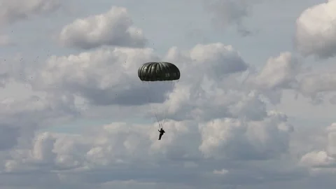 2023 U.S. Army 10th Special Forces Group (Airborne) and German Army paratroopers Stock Footage 248426620