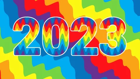 2023 Wavy Rainbow Animated Backgrounds Stock Footage 219819346