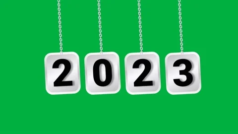 2023 word motion effect on green background Video stock 222940142