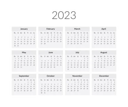 2023 year calendar template. Vector illustration Stock Illustration