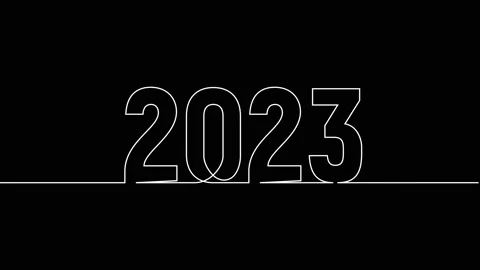 2023 year continuous single one line art drawing animation numbers video 스톡 동영상 313395641
