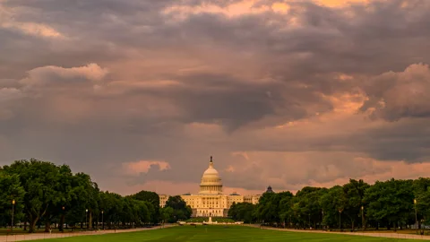 2024-07-17-US Capitol Sunset H265-422 Rec.709L 4KUHD 30 HQ Video stock 279749341