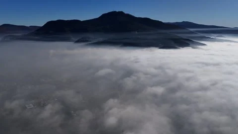 2024-12-17 Pullout of Mount Trebevic Revealing Sarajevo Skyscraper Stock Footage 295797138