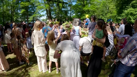 2024, 21st June  Midsummer dance celebrations Stockholm, Sweden Video stock 277950482