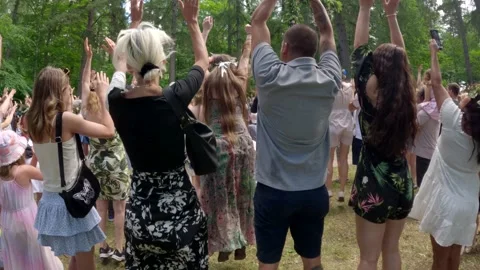 2024, 21st June  Rocket dance at Midsummer celebrations Stockholm, Sweden Video stock 277941403