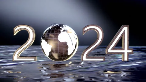 2024 3D Globe Numbers Stock Footage 259501474