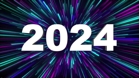 2024 3d text concept with firework or light effect. Happy new year 2024 Video stock 252471143