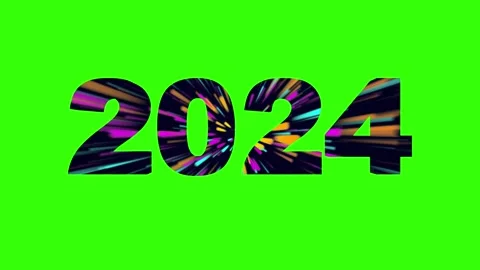2024 3d text concept with firework or light effect. Happy new year 2024 Video stock 252471180