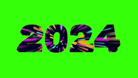 2024 3d text concept with firework or light effect. Happy new year 2024 Video stock 252471200