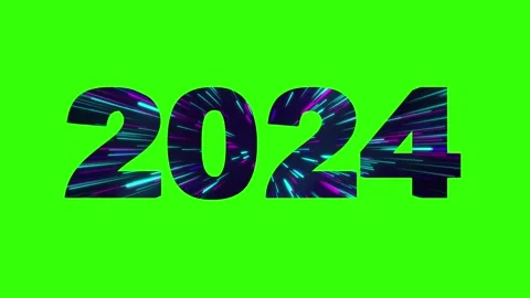 2024 3d text concept with firework or light effect. Happy new year 2024 Video stock 252471231