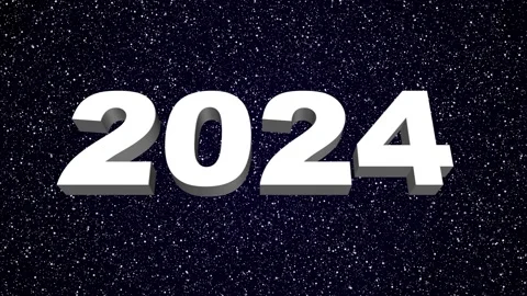 2024 3d text concept with firework or light effect. Happy new year 2024 Stock Footage 252661475
