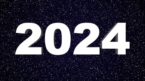 2024 3d text concept with firework or light effect. Happy new year 2024 Stock Footage 252661517