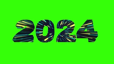 2024 3d text concept with firework or light effect. Happy new year 2024 Stock Footage 252817941