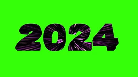 2024 3d text concept with firework or light effect. Happy new year 2024 Stock Footage 252817967