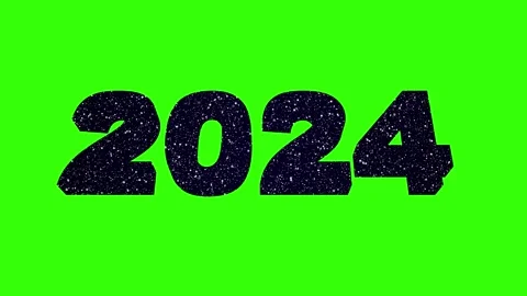 2024 3d text concept with firework or light effect. Happy new year 2024 Stock Footage 252817999