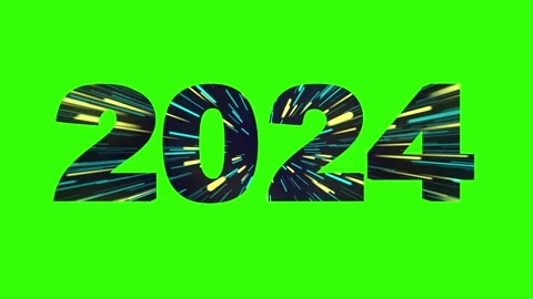 2024 3d text concept with firework or light effect. Happy new year 2024 Stock Footage 252818032