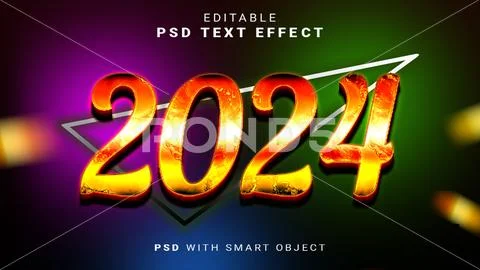 2024 3d Text Effect Editable PSD PSD Template