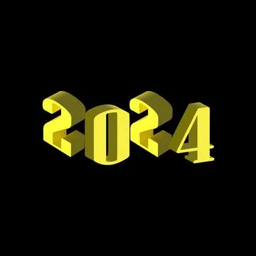 2024 3d text effect vector illustration design Illustrazione stock