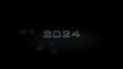 2024 3D title metal text on black alpha channel background Stock Footage 257348707