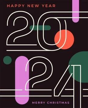 2024 abstract poster vector concept Illustrazione stock