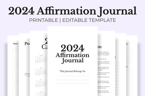 2024 Affirmation Journal Kdp Interior Stock Illustration