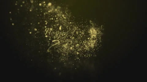 2024 animation Isolated on Black background, Festive illustration of golden Stock Footage 254405998