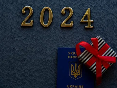 2024 on the black background Stock Photos