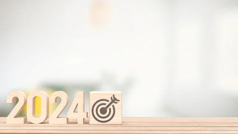 The 2024 Business target 3d rendering. Stock Illustration