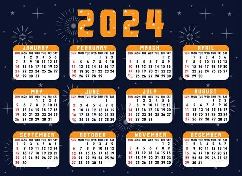 2024 Calendar Stock Illustration