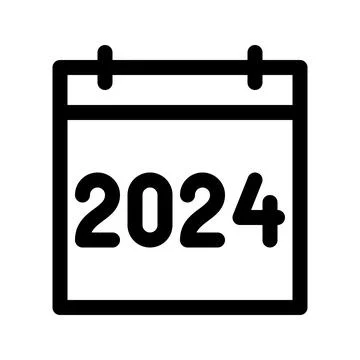 2024 calendar line icon. Vector graphics Stock Illustration