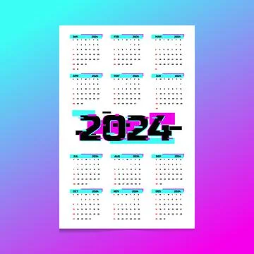 2024 calendar template concept design Stock Illustration