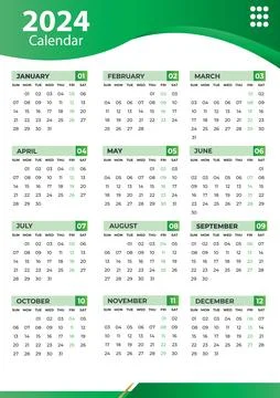 2024 Calendar template	 Stock Illustration