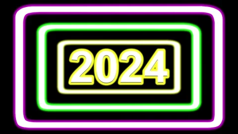 2024 With Colorful Neon Lights And Frame Stock Video Pond5   2024 Colorful Neon Lights And Footage 241092070 Iconl 