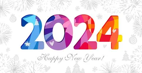 2024 coloured design Illustrazione stock