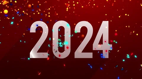 2024 countdown seconds of happy new year night. 4K resolution video 3840x2160 Stock Footage 258643127