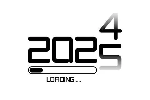 2024 loading to up 2025 icon flat style. Progress bar Happy new year Stock Illustration