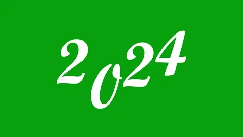 2024 motion graphics with green screen background Stock Footage 240189151