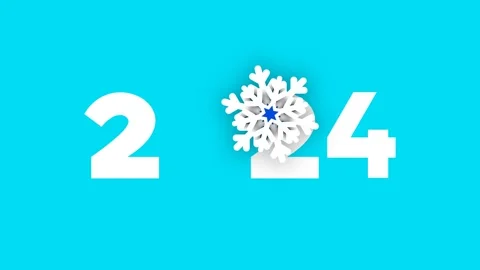 2024 New Year Background Animation with Snowfall Stock Footage 256883468
