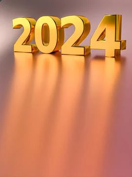 2024 new year concept. Empty space for text on a clean background Stock Illustration