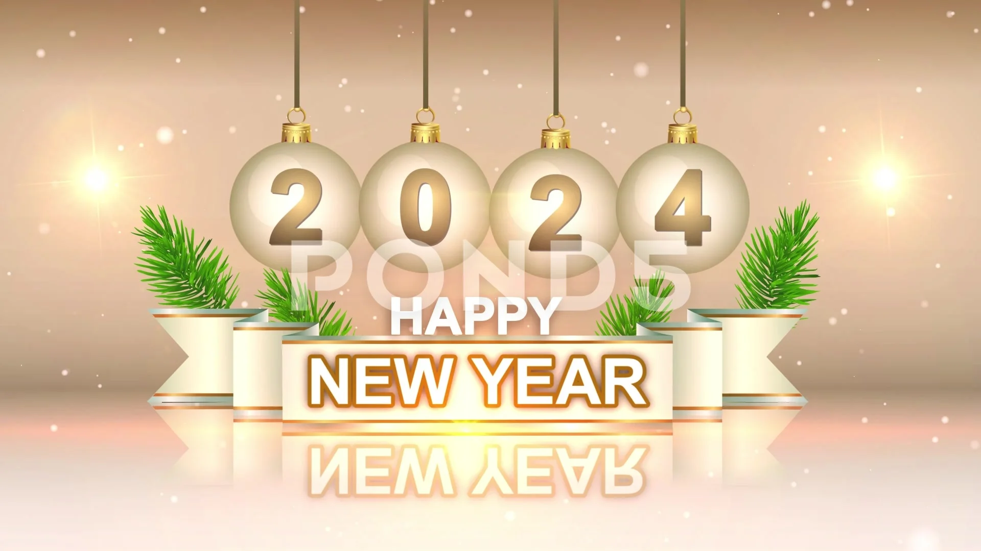 2024 New Year Animation Christmas Elements Stock Footage Video