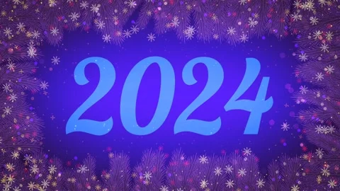 2024 new year greetings background animation in beautiful purple colour and.. Stock Footage 258238344